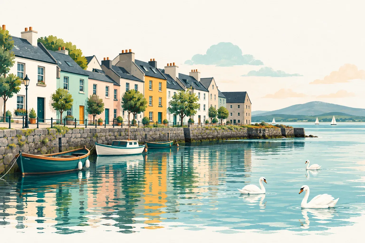 Illustration of a landscape in County Galway