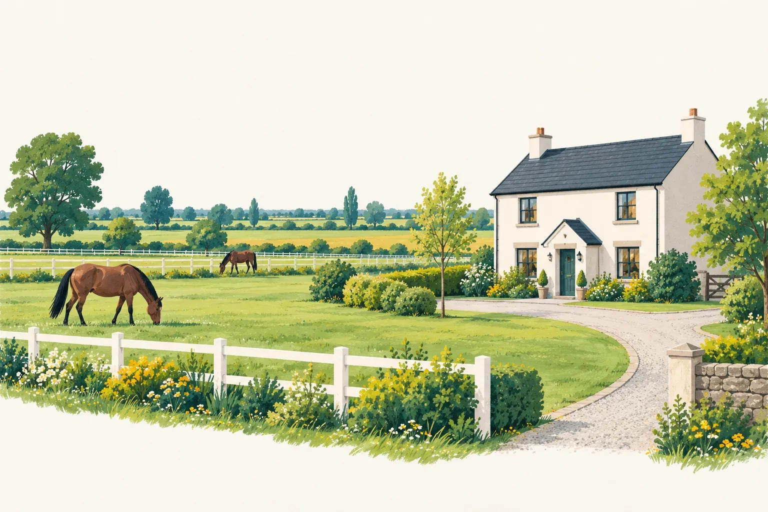 Illustration of a landscape in County Kildare