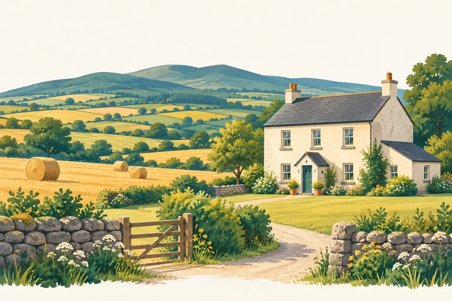 Illustration of a landscape in County Laois