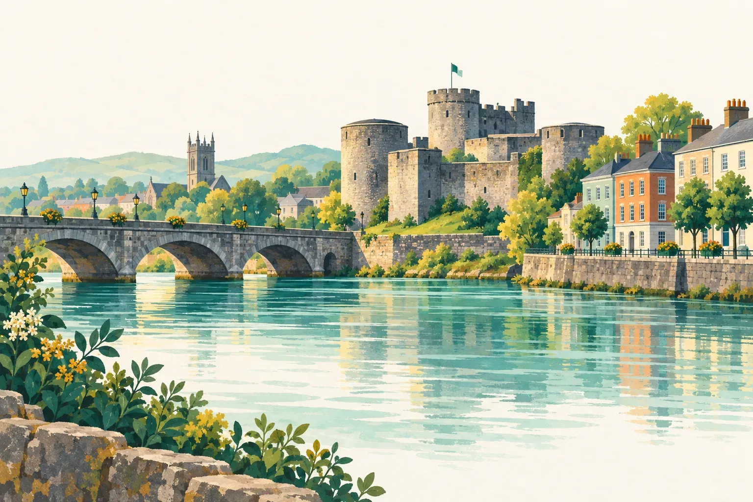 Illustration of a landscape in County Limerick