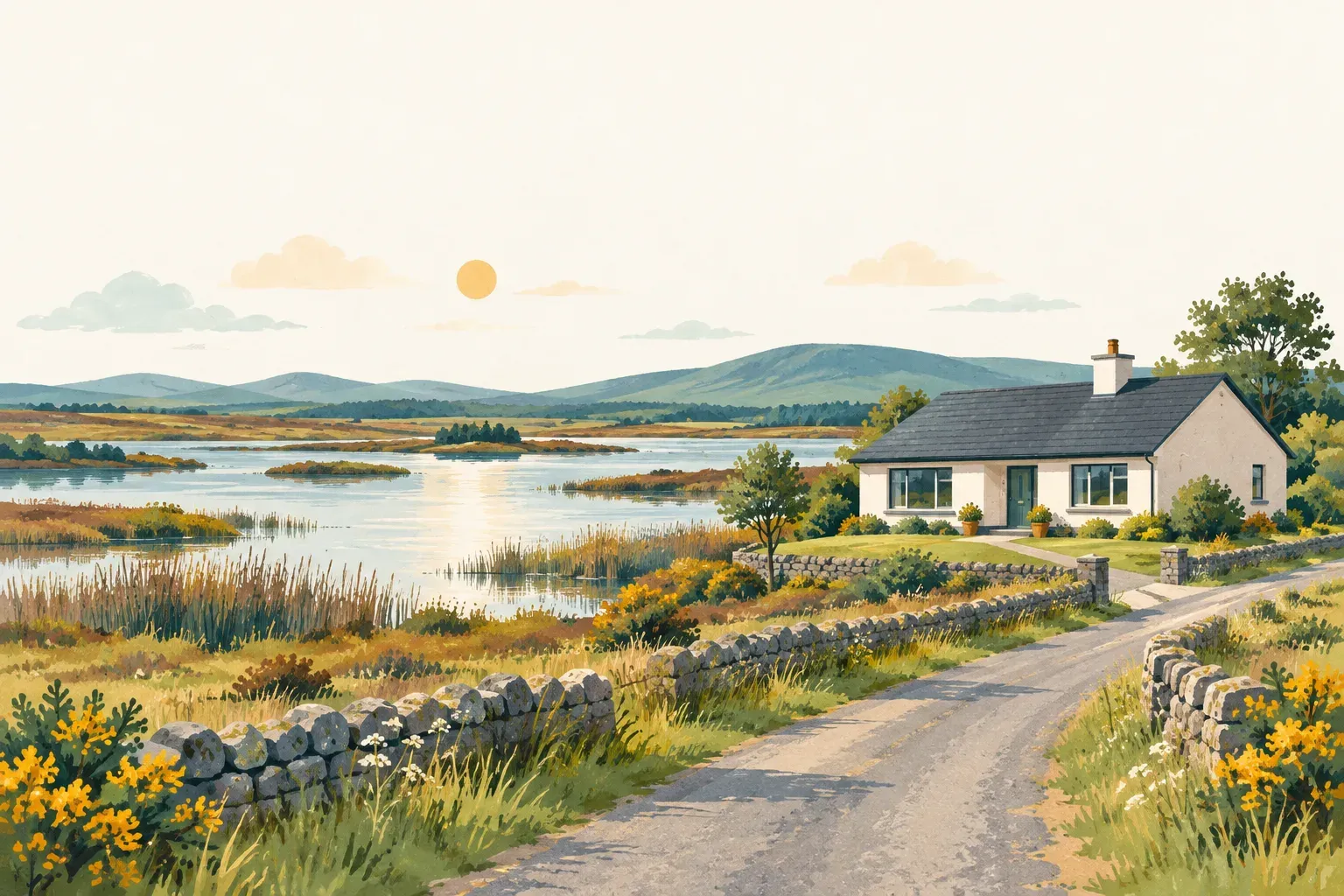 Illustration of a landscape in County Longford