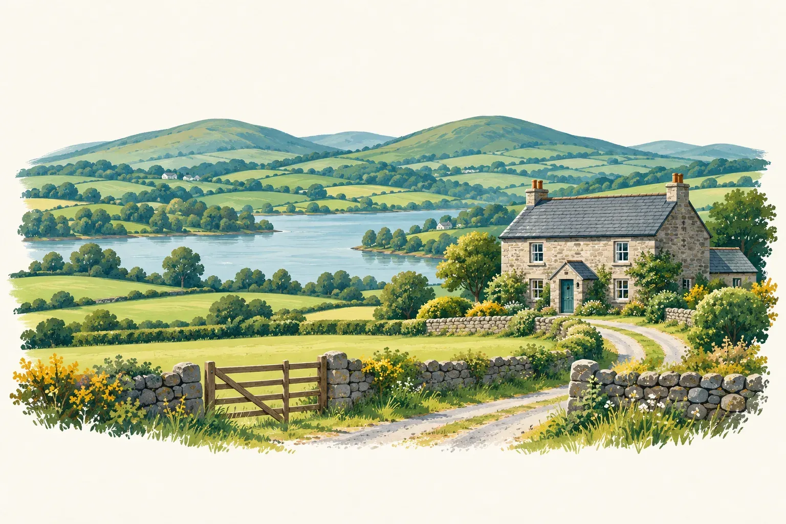 Illustration of a landscape in County Monaghan