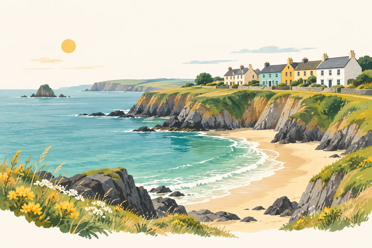 Illustration of a landscape in County Waterford